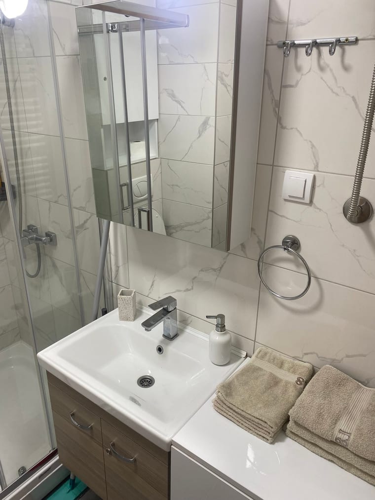 Moderno kupatilo sa tuš kabinom — apartman Zeleni Vrhovi Divčibare